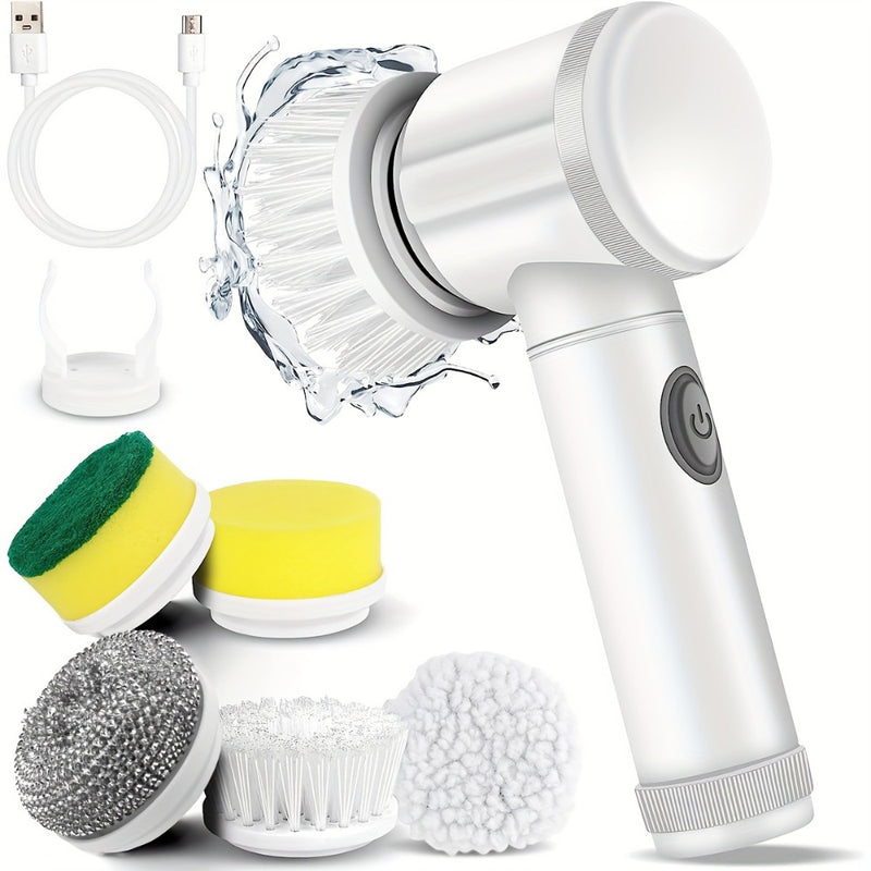 Electric Spin Scrubber With 5 Replaceable Brush Head Power_0