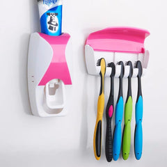 Wall Mounted Toothbrush Storage Rack with Toothpaste Squeezer_1