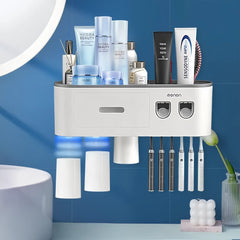 Smart Magnetic Inverted Toothbrush Holder with Automatic Toothpaste Squeezer_4