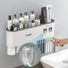 Smart Magnetic Inverted Toothbrush Holder with Automatic Toothpaste Squeezer_5