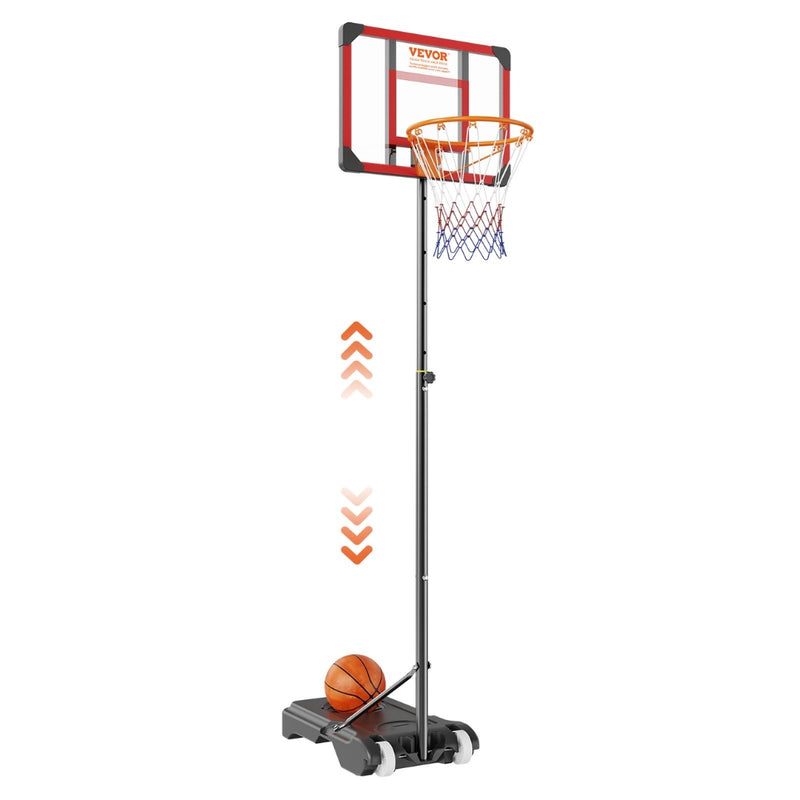 Portable Basketball Hoop Stand 4 to 10 ft Adjustable Height  Backboard System with Wheels Stand_0