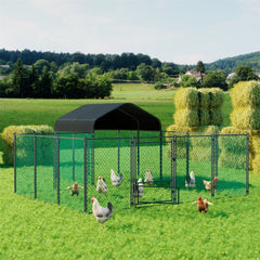 Large Outdoor Chicken Coop Metal Walk In Chicken Run Hen Poultry Cage_1