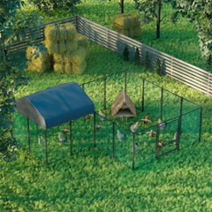 Large Outdoor Chicken Coop Metal Walk In Chicken Run Hen Poultry Cage_4