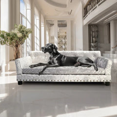 Pet Dog Couch Bed Deluxe Dutch Velvet Upholstered Sofa Bed Removable Cushion_6