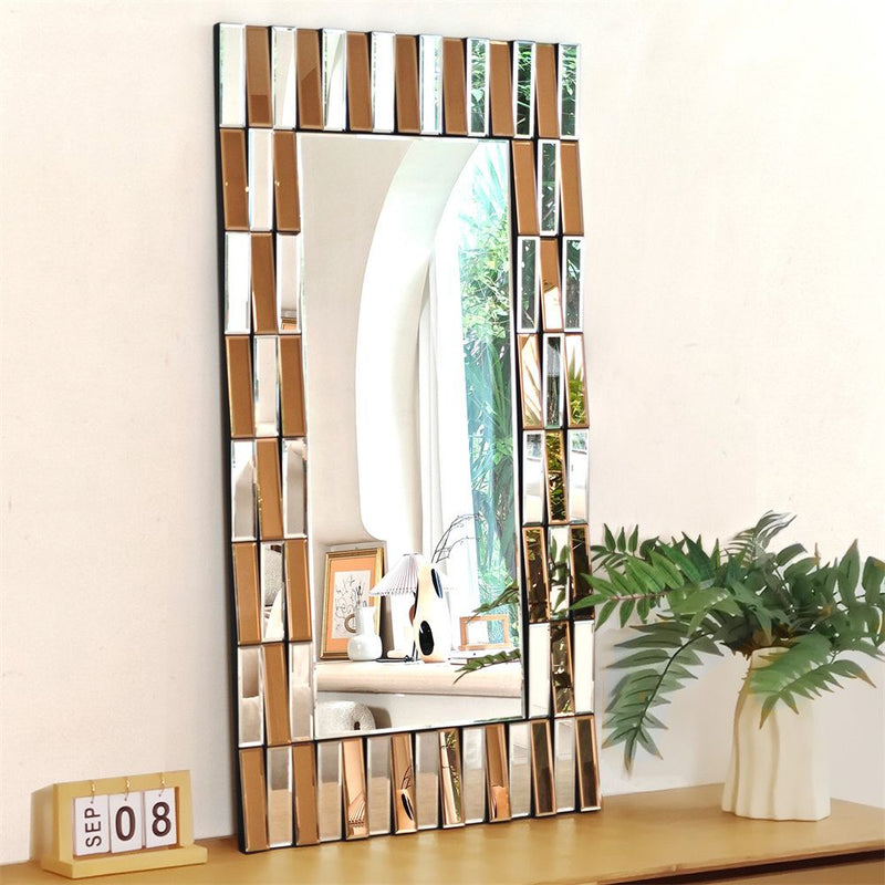 Stylish and Functional Beveled Glass Full-length Mirror_0