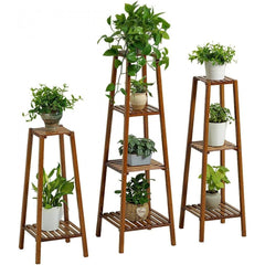 Tall Plant Stand Bamboo Planter Flower Holder Display Rack Home Storage Shelf_0