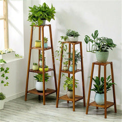 Tall Plant Stand Bamboo Planter Flower Holder Display Rack Home Storage Shelf_4