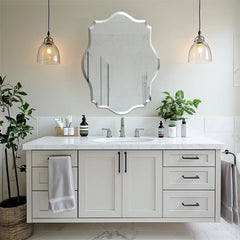 Asymmetrical Frameless Wall Mirror with Beveled Edge_3