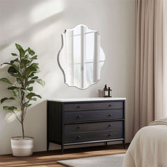 Asymmetrical Frameless Wall Mirror with Beveled Edge_4