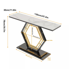 Stylish Console Table with Geometric Design and Durable Sintered Stone Top_7