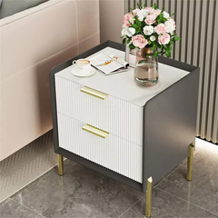 Modern White Nightstand with Storage Drawers_3