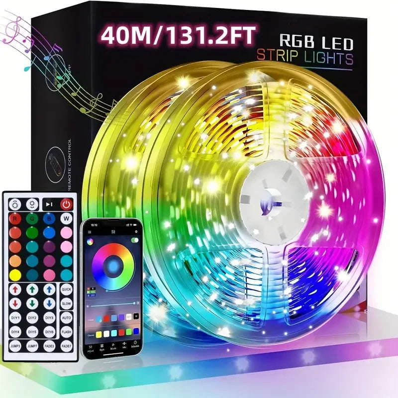 USB LED Strip Lights RGB 5050 Bluetooth APP Control Color Changing Flexible Diode Tape Lamps 1-40M For Room Decor TV BackLight