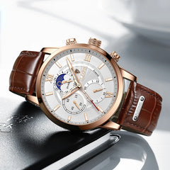 Mens Watches LIGE Top Brand Luxury New Fashion Leather Casual Quartz Watch Man Sport Waterproof Clock Watch Montre Homme+Box