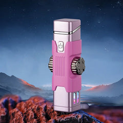 Metal Windproof Double Arc Plasma Lighter, Rotary Play, Electronic Lighter, Alloy Body, USB Fast Charging, LED Color Light, New