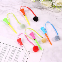 1Pc Golf Rubber Tees With Imitation Mink Fur Plush Balls&Handmade Rope Prevent Loss Different Colors Golf Ball Holder