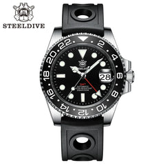 NH34 Movement New In 2023 Four Hands GMT STEELDIVE 41MM SD1993 Super Luminous 300M Waterproof Mens Dive Watch Reloj Ceramic Bzl