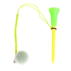 1Pc Golf Rubber Tees With Imitation Mink Fur Plush Balls&Handmade Rope Prevent Loss Different Colors Golf Ball Holder