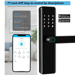 BBDHOME Fingerprint Locks Finger Touch Screen Electronic Handle Home Locker Apartment TTlock Smart Front Office Door Lock