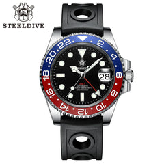 NH34 Movement New In 2023 Four Hands GMT STEELDIVE 41MM SD1993 Super Luminous 300M Waterproof Mens Dive Watch Reloj Ceramic Bzl