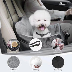 Pet Car Seat for Large Medium Dogs Washable Dog Booster Pet Car Seat Detachable Dog Bed for Car Back Seat Pet Travel Carrier Bed