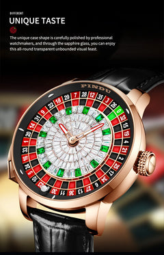 PINDU Design New NH35A Mechanical Watches Men Push Button Turn Russian Roulette Game Sapphire Mirror Diamond Dial Men's Watch