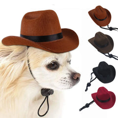 British Pet Dog Hat Star Cowboy Hat Pet Supplies Adjustable Dog Costume Top Hat Headwear Dogs Caps Pet Sun Hats for Cats