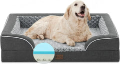 Memory Foam XL Dog Bed with Bolsters, Cooling Dog Beds for Extra Large Dogs, Waterproof Orthopedic Dog Bed