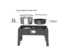 Elevated Slow Feeder Dog Bowls, Adjustable Raised Dog Bowl with No Spill Dog Water Bowl, Non-Slip Dog Food Bowl Stand for Pet