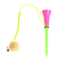 1Pc Golf Rubber Tees With Imitation Mink Fur Plush Balls&Handmade Rope Prevent Loss Different Colors Golf Ball Holder