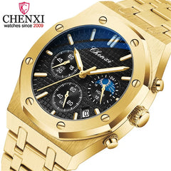 CHENXI 948 Watch Luxury Sports Quartz Mens Watches Stainless Steel Wristwatches Waterproof Chronograph Man Relogio Masculino