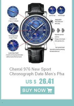 CHENXI 948 Watch Luxury Sports Quartz Mens Watches Stainless Steel Wristwatches Waterproof Chronograph Man Relogio Masculino