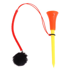 1Pc Golf Rubber Tees With Imitation Mink Fur Plush Balls&Handmade Rope Prevent Loss Different Colors Golf Ball Holder