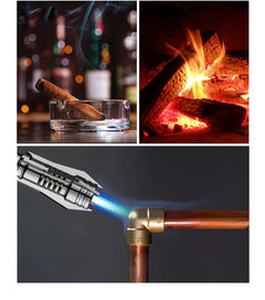 Unusual Turbo Lighters Metal Windproof Cigar Lighter Butane Gas Lighter Welding Gun Gadgets Camping Kitchen Ignition Tool