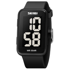 Fashion Digit SKMEI Watches Square LED Display Students Wrist Watches Minimal Design Back Light Waterproof Electronic Watch