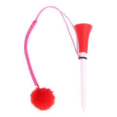 1Pc Golf Rubber Tees With Imitation Mink Fur Plush Balls&Handmade Rope Prevent Loss Different Colors Golf Ball Holder