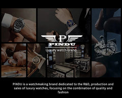 PINDU Design New NH35A Mechanical Watches Men Push Button Turn Russian Roulette Game Sapphire Mirror Diamond Dial Men's Watch