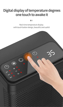 New Electric Heater, Remote Control Touch Screen, Electric Heater, Household Desk Type Shaking Head Heater, PTC Heater