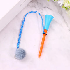 1Pc Golf Rubber Tees With Imitation Mink Fur Plush Balls&Handmade Rope Prevent Loss Different Colors Golf Ball Holder