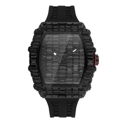 2024 Luxury Brand Men Wristwatch New Creative Full Square Diamond Blingbling Watches Rubber Band Big Face Quartz Watch For Gift