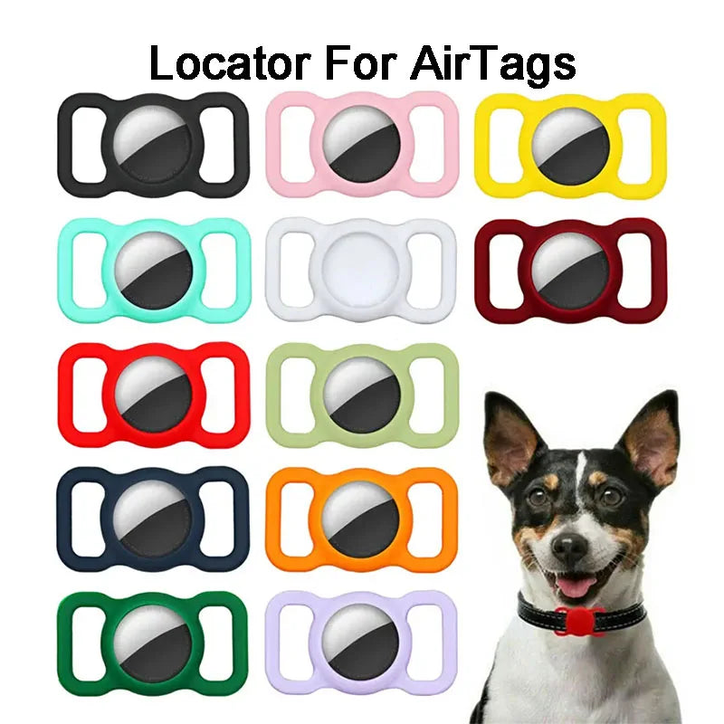 1PCS For Apple Airtag Case Dog Cat Collar GPS Finder Colorful Luminous Protective Silicone Case For Apple Air Tag Tracker Holder