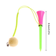 1Pc Golf Rubber Tees With Imitation Mink Fur Plush Balls&Handmade Rope Prevent Loss Different Colors Golf Ball Holder