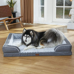 Memory Foam XL Dog Bed with Bolsters, Cooling Dog Beds for Extra Large Dogs, Waterproof Orthopedic Dog Bed