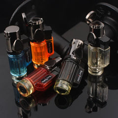 Visible Gas Blue Flame Torch Turbo Lighter Spray Gun Electronic Lighter  Gas Lighter 1300C Butane Cigar Lighters Gadgets for Men