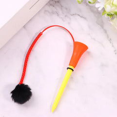 1Pc Golf Rubber Tees With Imitation Mink Fur Plush Balls&Handmade Rope Prevent Loss Different Colors Golf Ball Holder