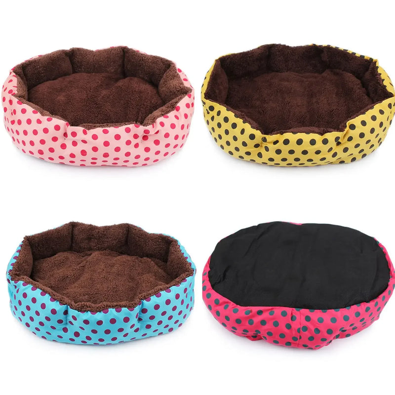 Pet Bed Warm Winter Bed Dog Cat Bed Soft Wool Point Design Pet Nest with Removable Mats Octagonal Shape Kennel Cat Dog Sofa Bed