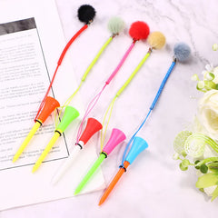 1Pc Golf Rubber Tees With Imitation Mink Fur Plush Balls&Handmade Rope Prevent Loss Different Colors Golf Ball Holder