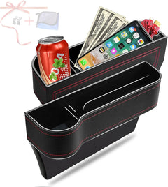 2 Pack Leather Car Seat Gap Storage Box Cup Multifunctional Pocket Catcher Organizer Phone Bottle Cups Holder Car Accessories