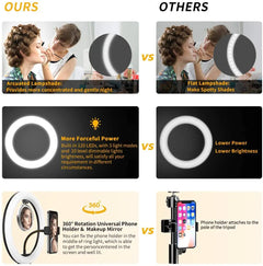 LED Ring Light Dimmable Selfie Ring Light USB ring lamp Photography Light with Phone Holder for Makeup Tiktok Video Live Lamps