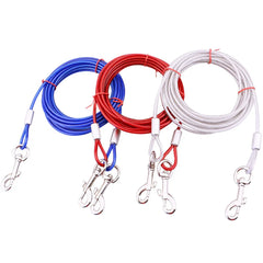 Dog Tie Out Cable Galvanized Steel Wire Pet Leash with PVC Coating Chew Proof Lead for Large Dogs Pets Dog Yard Camping Outdoors