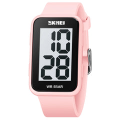 Fashion Digit SKMEI Watches Square LED Display Students Wrist Watches Minimal Design Back Light Waterproof Electronic Watch